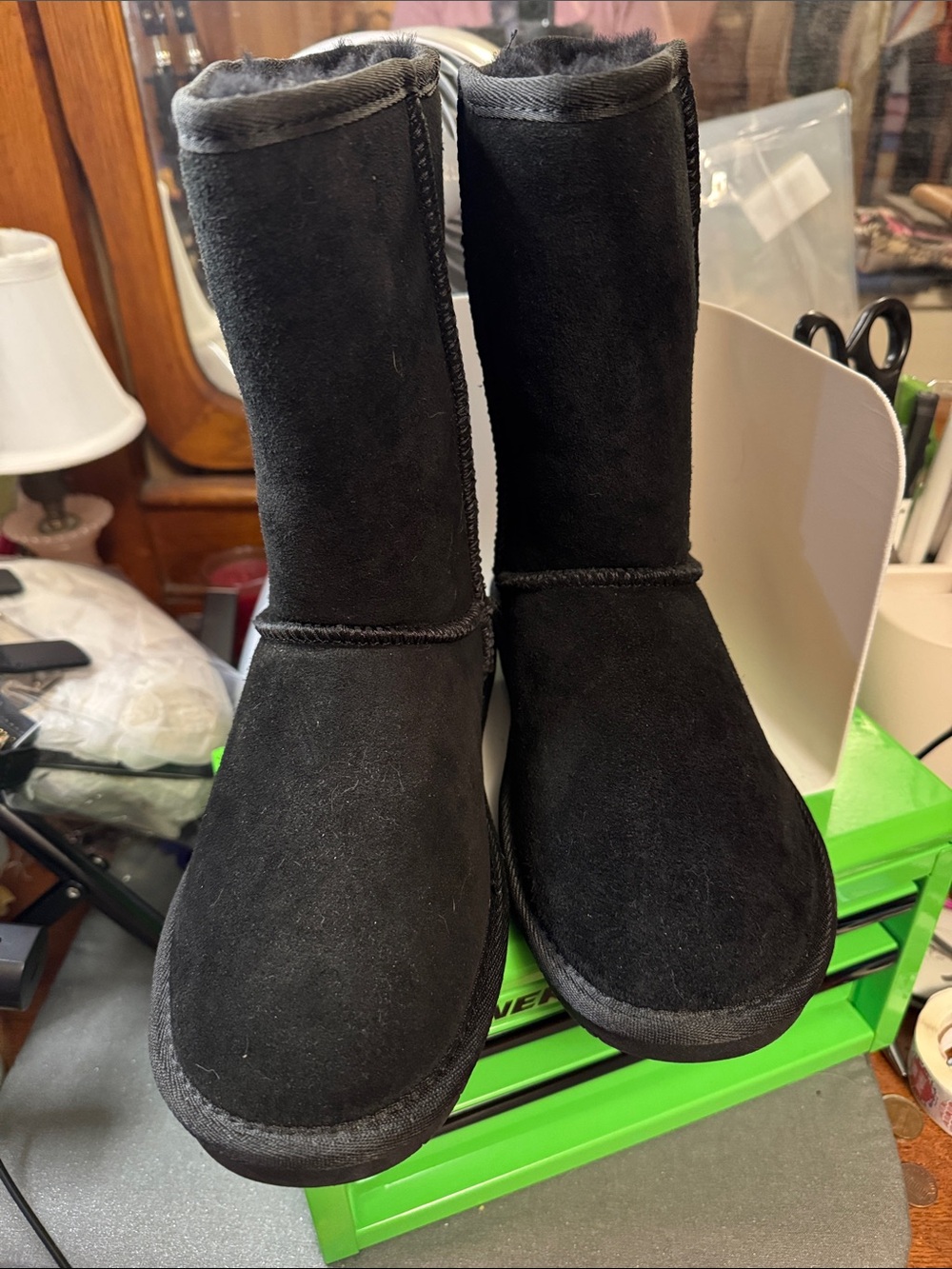 Minnetonka Black Suede Winter Boots